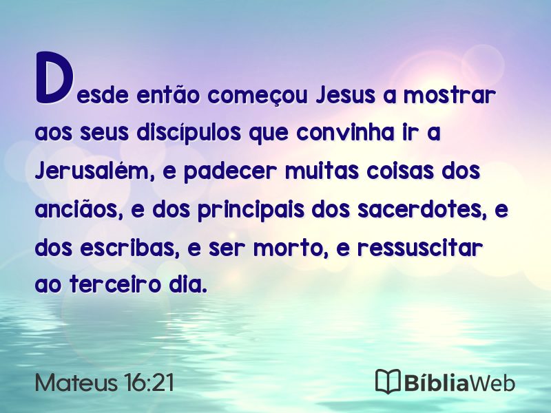 Mateus 16:21 em imagem para compartilhar