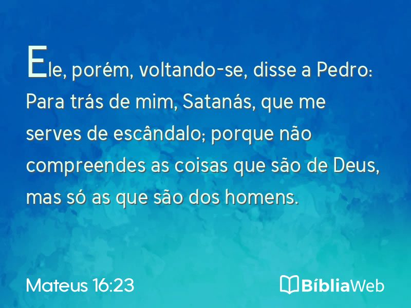 Mateus 16:23 em imagem para compartilhar