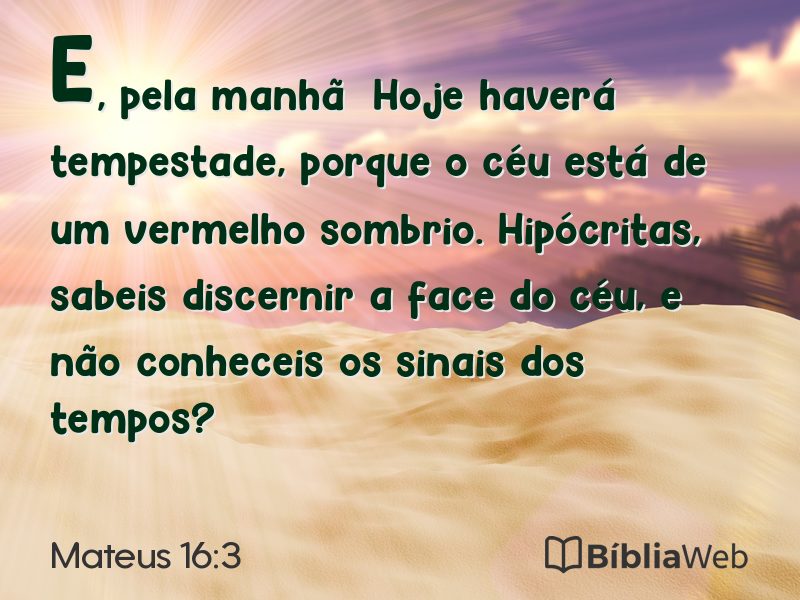 Mateus 16:3 em imagem para compartilhar