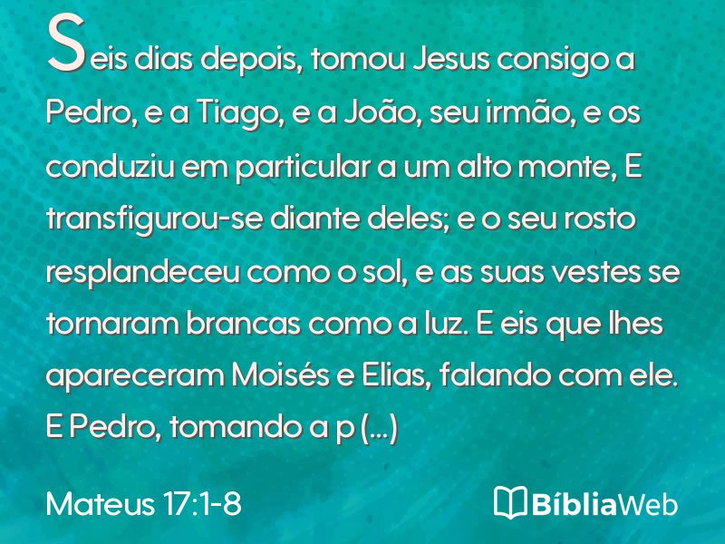 Mateus 17:1-8 em imagem para compartilhar