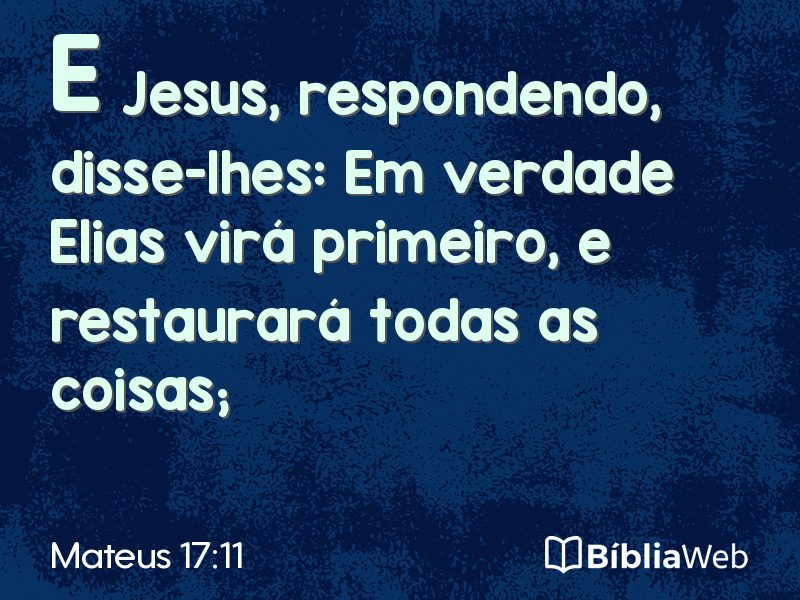 Mateus 17:11 em imagem para compartilhar