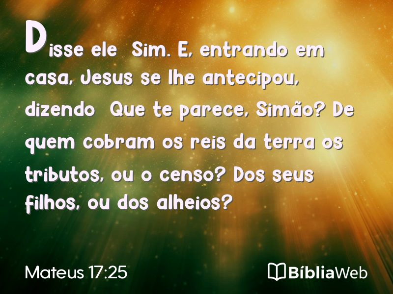 Mateus 17:25 em imagem para compartilhar