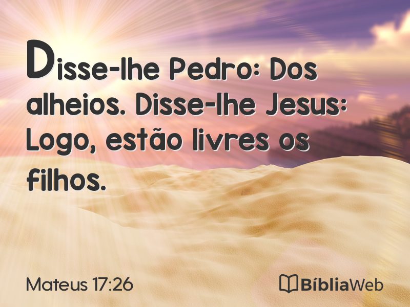 Mateus 17:26 em imagem para compartilhar