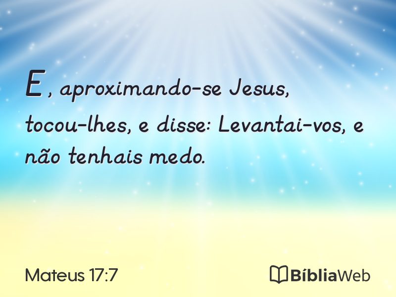 Mateus 17:7 em imagem para compartilhar