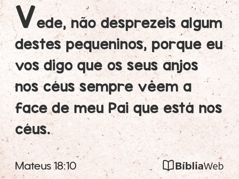 Mateus 18:10 em imagem para compartilhar