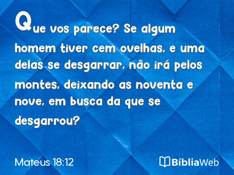 Mateus 18:12 em imagem para compartilhar