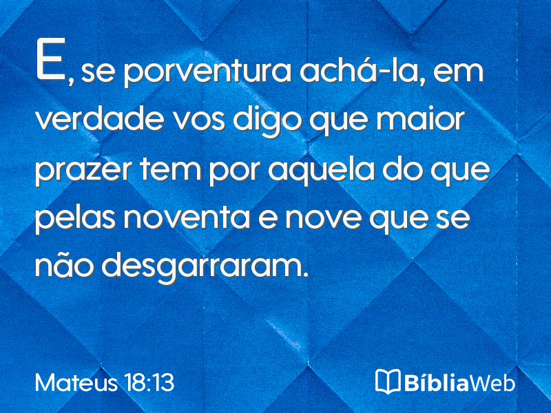 Mateus 18:13 em imagem para compartilhar