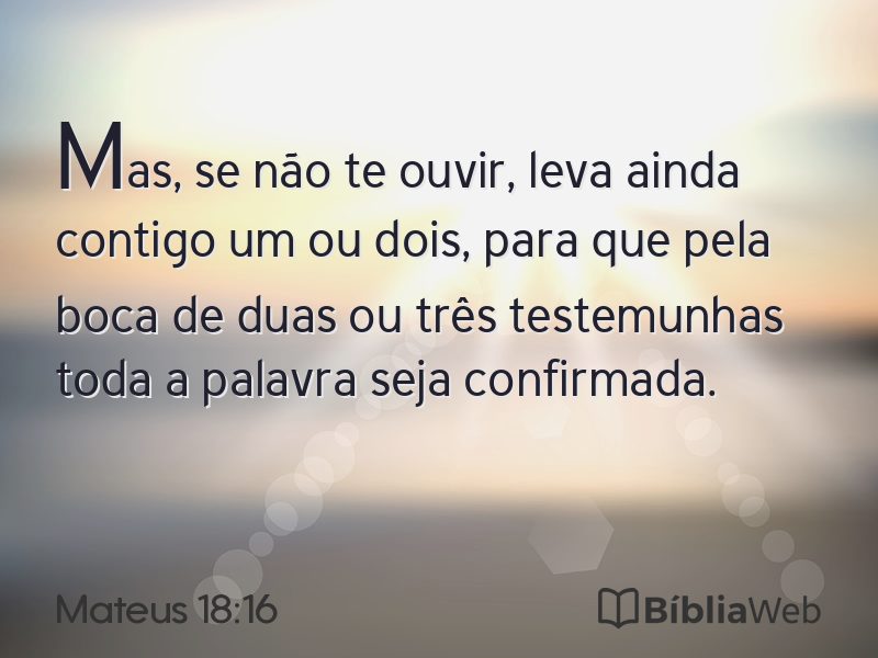 Mateus 18:16 em imagem para compartilhar