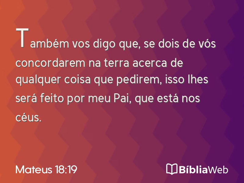 Mateus 18:19 em imagem para compartilhar