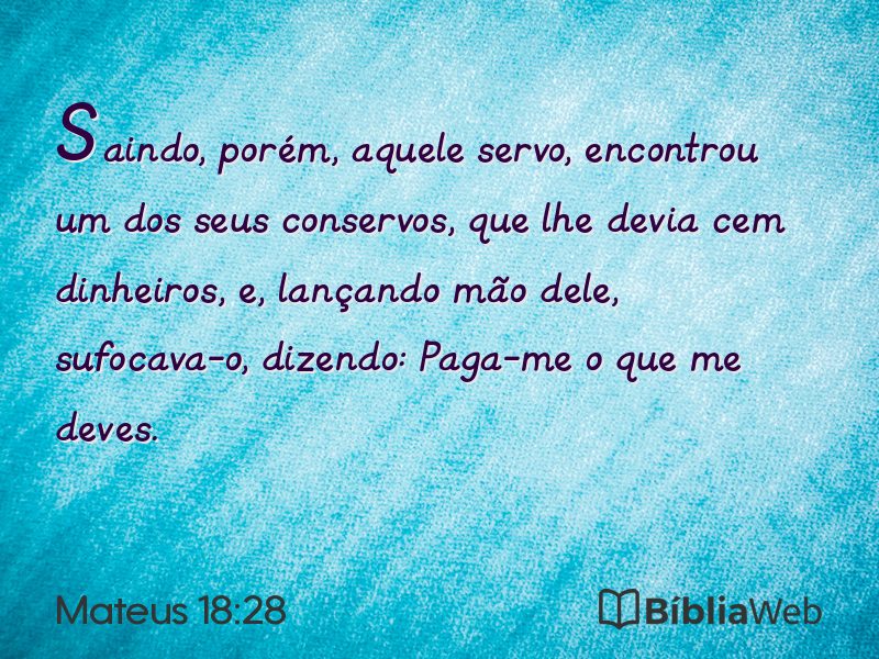 Mateus 18:28 em imagem para compartilhar