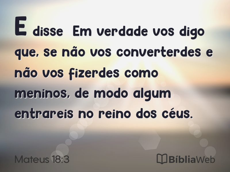 Mateus 18:3 em imagem para compartilhar
