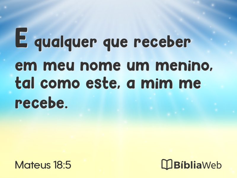 Mateus 18:5 em imagem para compartilhar
