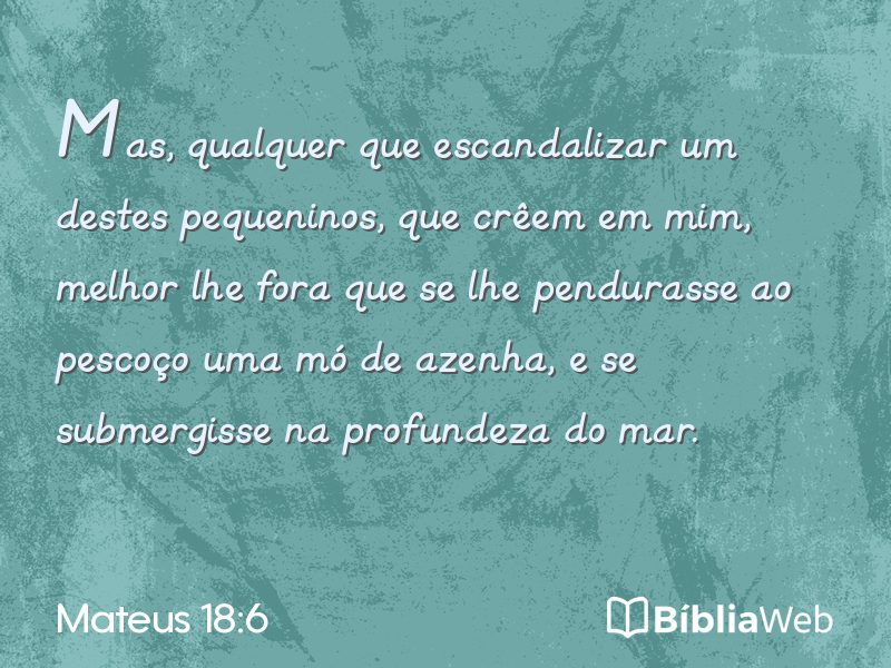 Mateus 18:6 em imagem para compartilhar