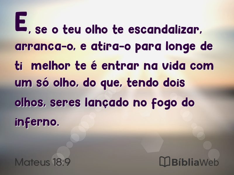Mateus 18:9 em imagem para compartilhar