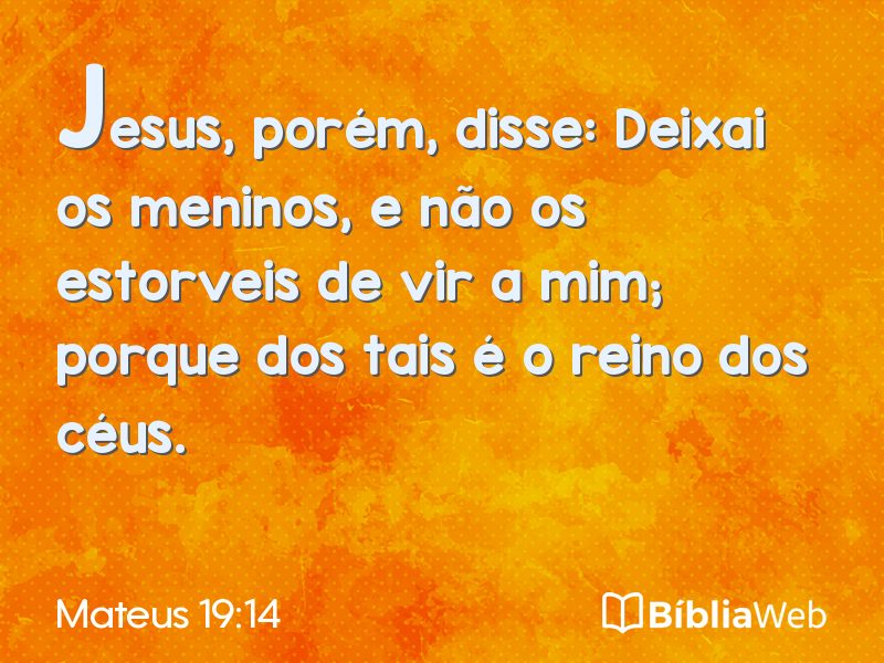Mateus 19:14 em imagem para compartilhar