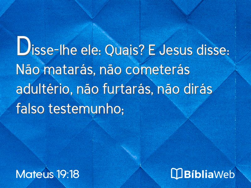 Mateus 19:18 em imagem para compartilhar
