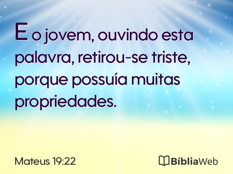 Mateus 19:22 em imagem para compartilhar