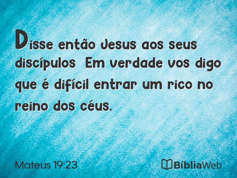 Mateus 19:23 em imagem para compartilhar