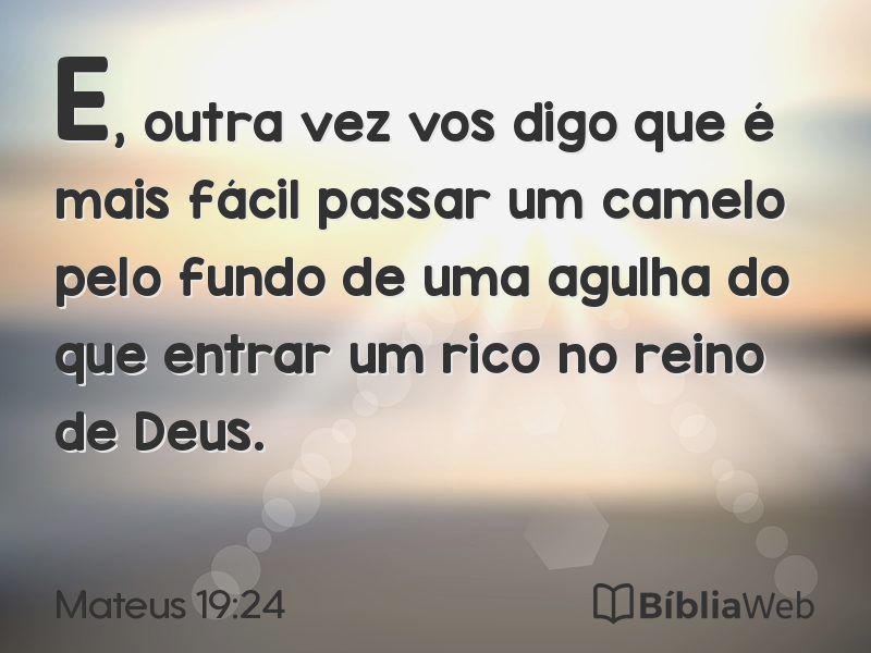 Mateus 19:24 em imagem para compartilhar