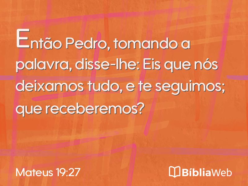 Mateus 19:27 em imagem para compartilhar