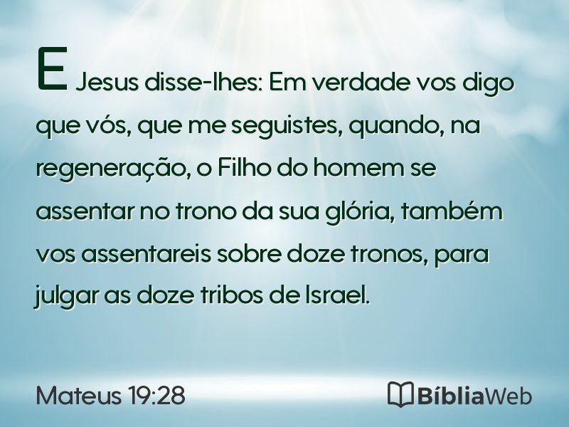 Mateus 19:28 em imagem para compartilhar