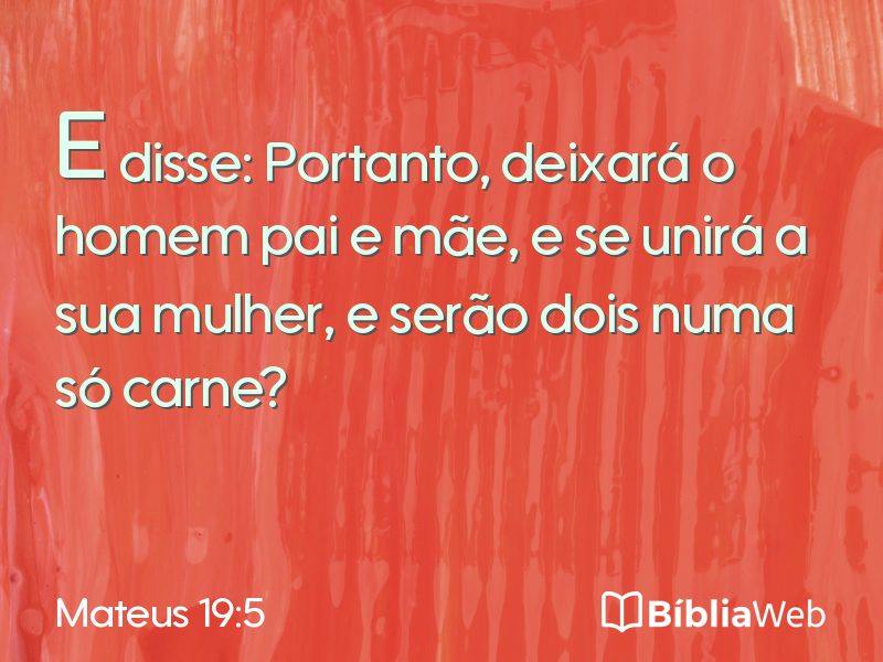 Mateus 19:5 em imagem para compartilhar