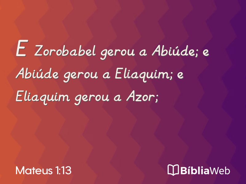 Mateus 1:13 em imagem para compartilhar