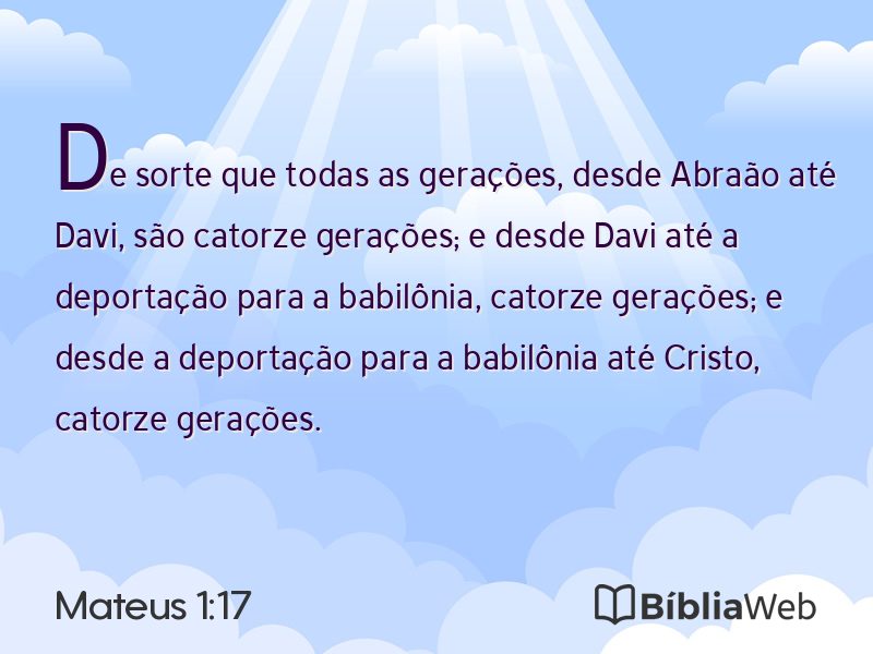 Mateus 1:17 em imagem para compartilhar
