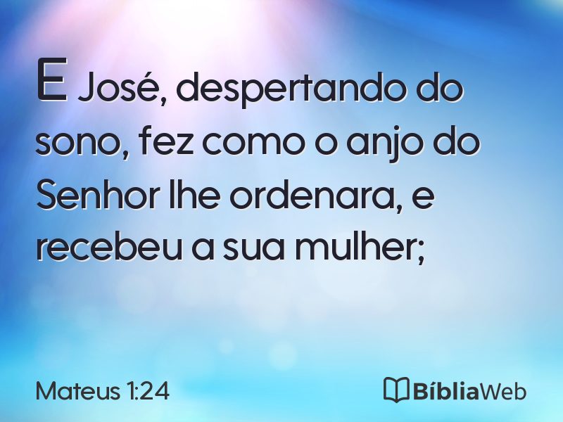 Mateus 1:24 em imagem para compartilhar