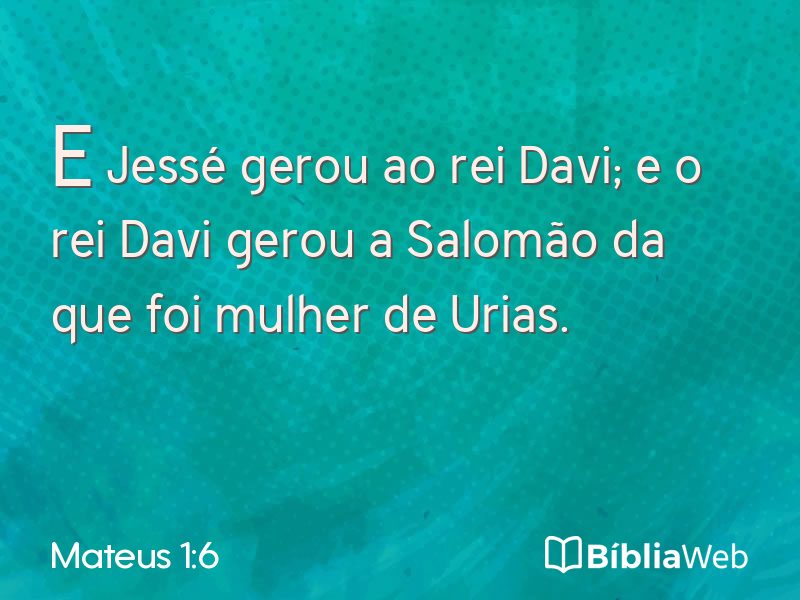 Mateus 1:6 em imagem para compartilhar
