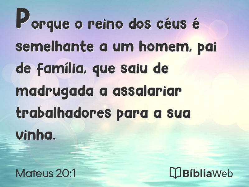 Mateus 20:1 em imagem para compartilhar