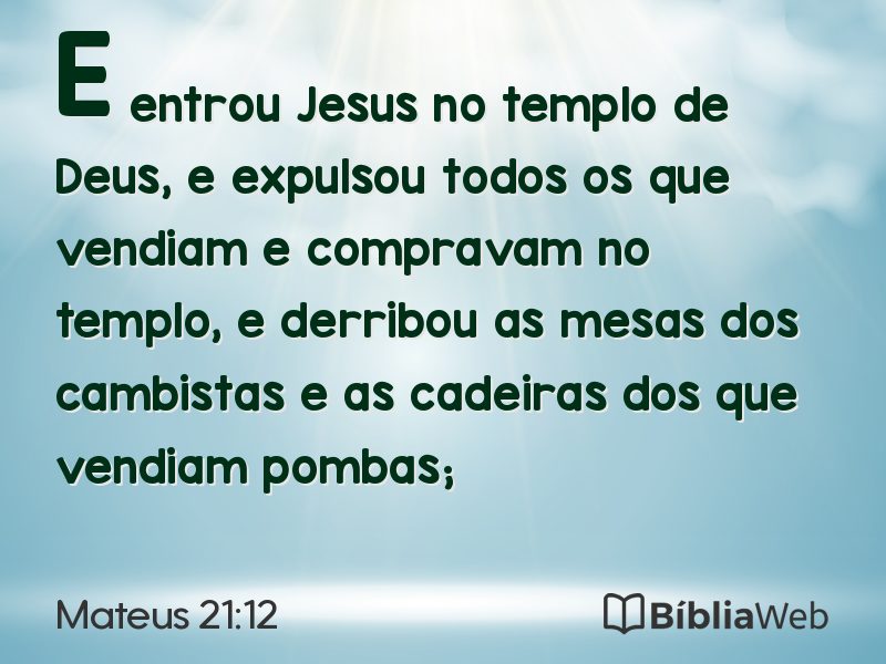 Mateus 21:12 em imagem para compartilhar