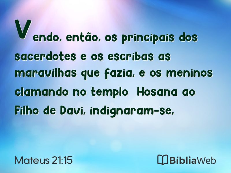 Mateus 21:15 em imagem para compartilhar
