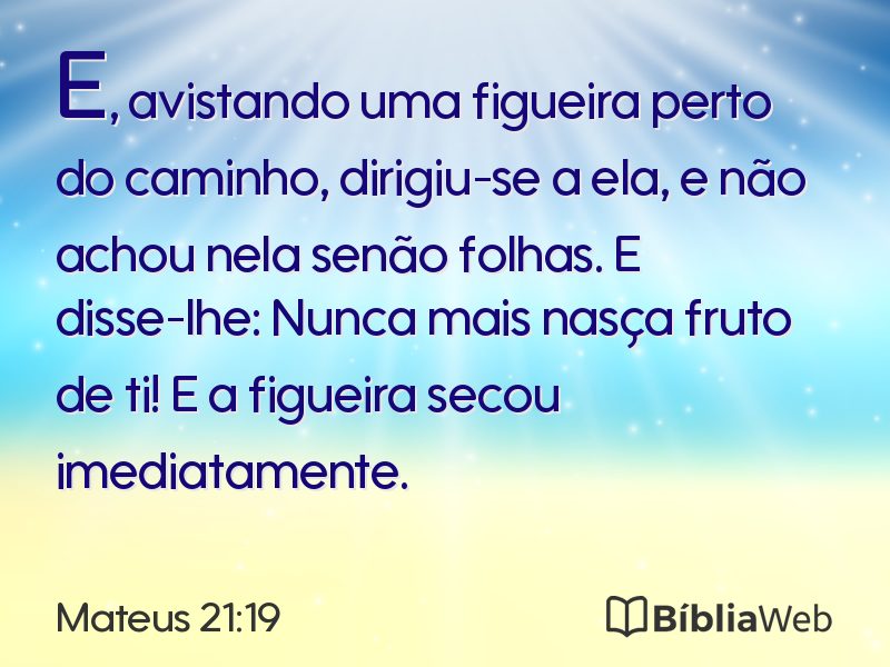 Mateus 21:19 em imagem para compartilhar