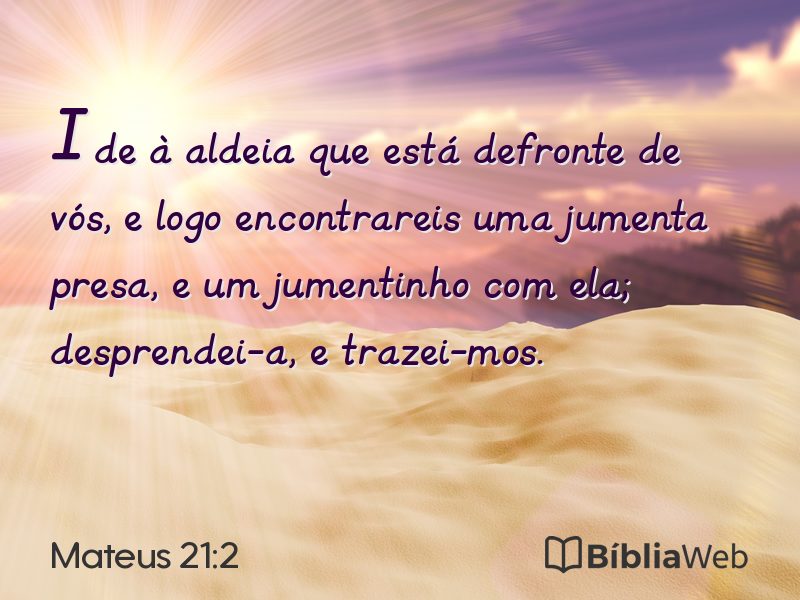 Mateus 21:2 em imagem para compartilhar