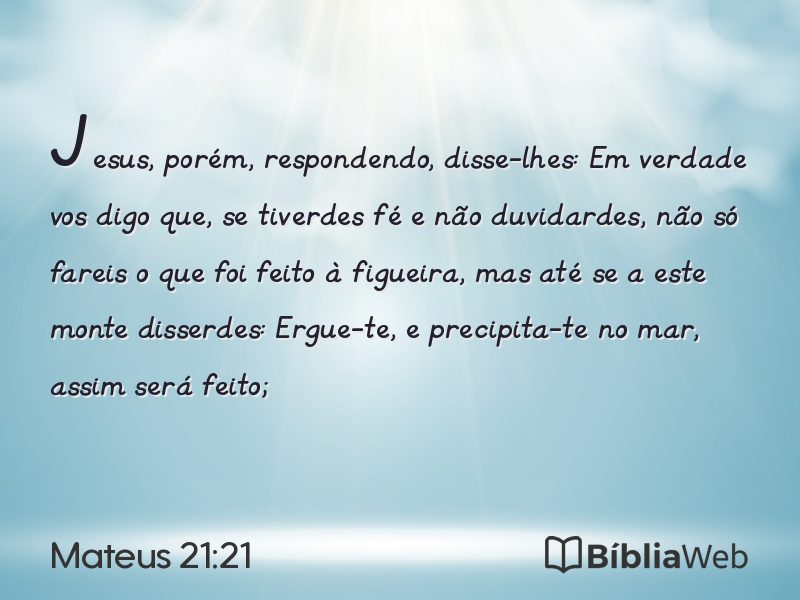 Mateus 21:21 em imagem para compartilhar