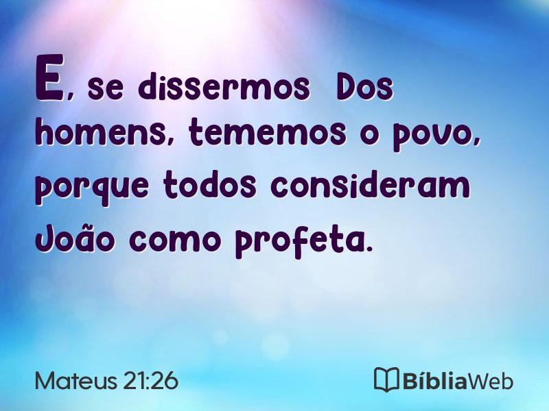 Mateus 21:26 em imagem para compartilhar