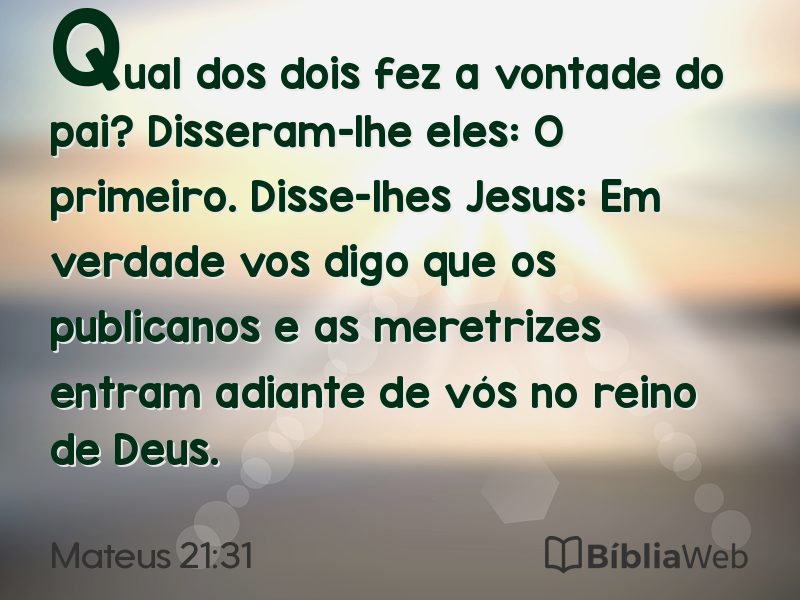 Mateus 21:31 em imagem para compartilhar