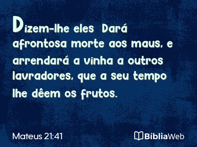 Mateus 21:41 em imagem para compartilhar