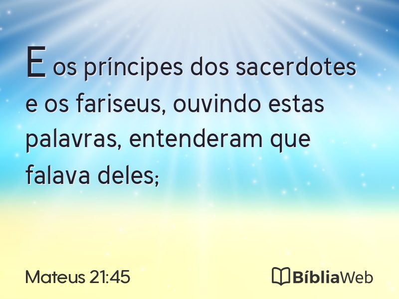 Mateus 21:45 em imagem para compartilhar