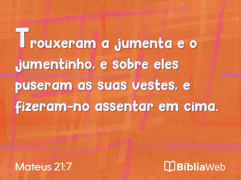 Mateus 21:7 em imagem para compartilhar