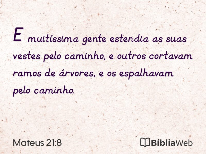 Mateus 21:8 em imagem para compartilhar