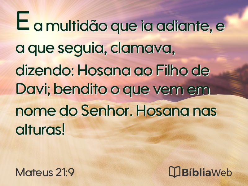 Mateus 21:9 em imagem para compartilhar