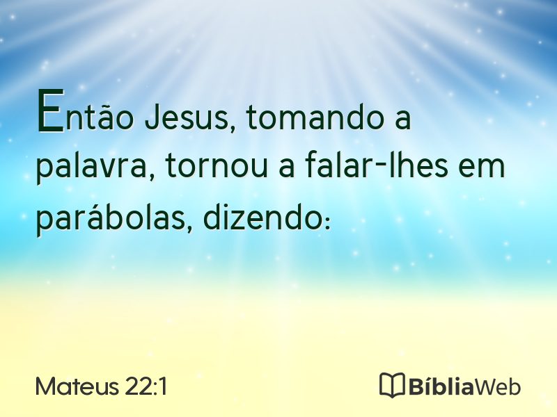 Mateus 22:1 em imagem para compartilhar