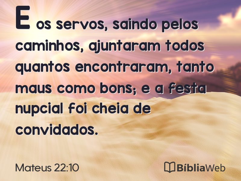 Mateus 22:10 em imagem para compartilhar