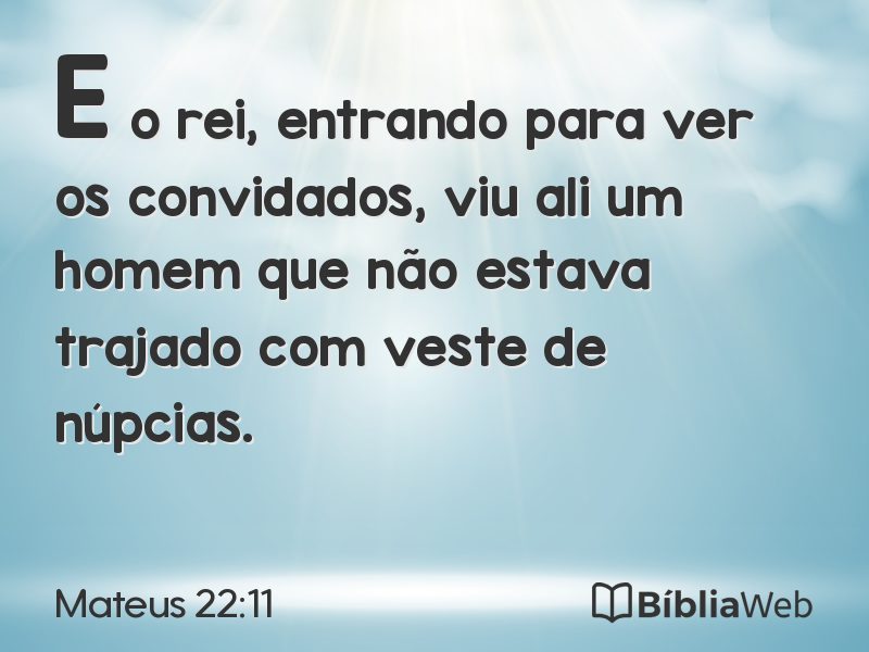 Mateus 22:11 em imagem para compartilhar