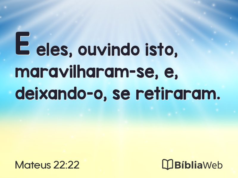 Mateus 22:22 em imagem para compartilhar
