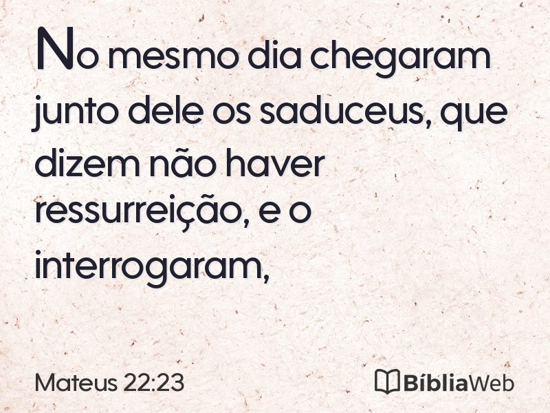 Mateus 22:23 em imagem para compartilhar