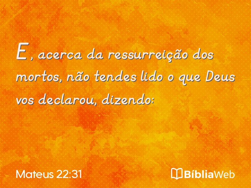 Mateus 22:31 em imagem para compartilhar