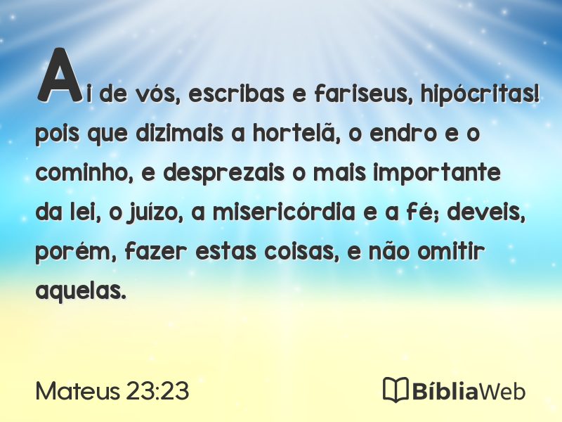Mateus 23:23 em imagem para compartilhar